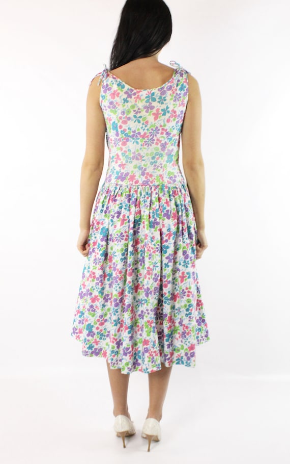 50's Cotton Floral Dress Medium M - image 4