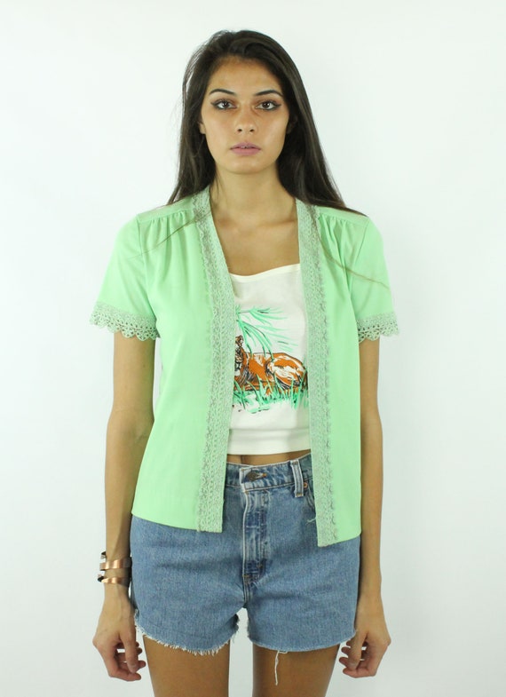 70's Mint Green Blazer Medium M - image 3