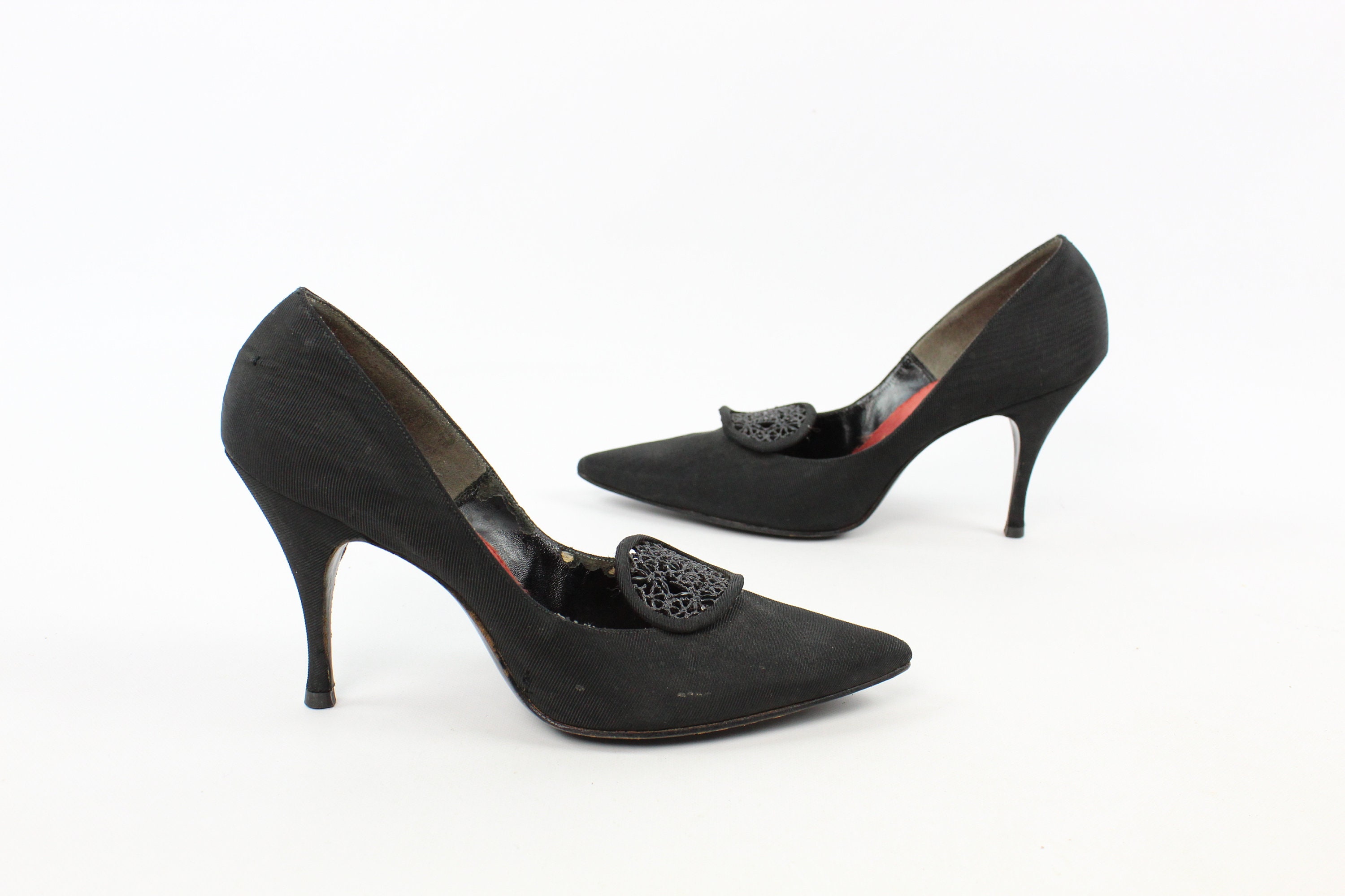 maag Lake Taupo Bacteriën 50's Black Stiletto Pumps Size 7 1/2 - Etsy Denmark