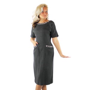 50&#39;s Gray Wiggle Dress Small S