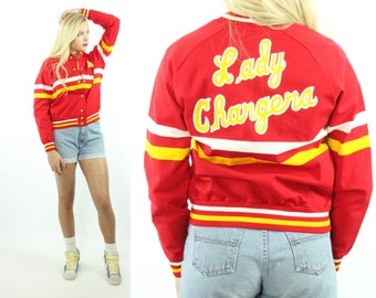 80's Warm Up Varsity Track Jacket Vintage 1980's Large L