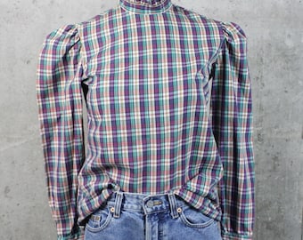 Vintage 80's Plaid Shirt Medium M