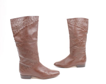 Brown Leather Riding Boots Size 7.5 7 1/2