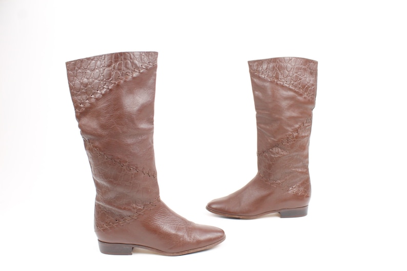 Brown Leather Riding Boots Size 7.5 7 1\/2