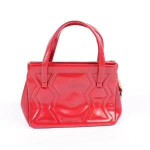 Red Vinyl Purse Handbag