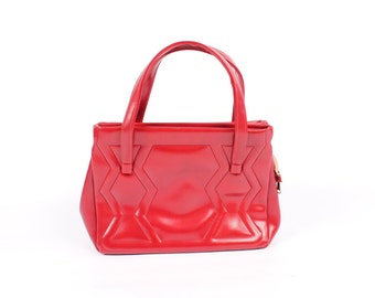 Red Vinyl Purse Handbag