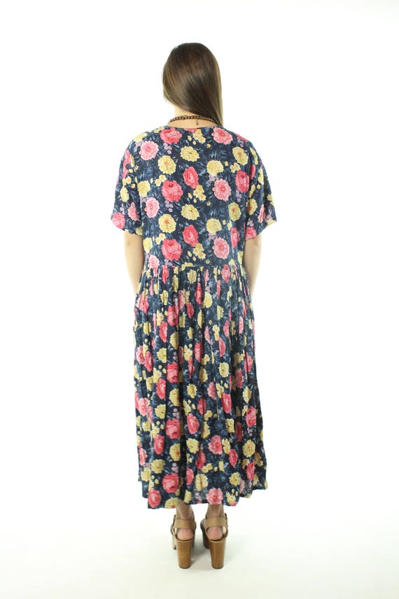 90's Floral Sundress Dress Large L - image 5