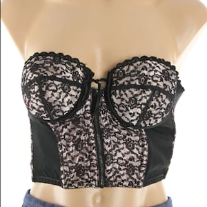 Vintage 50&#39;s Lace Bustier Low Back 36A