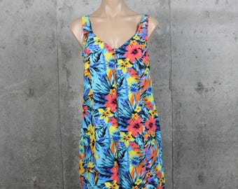 80's OP Tropical Swimsuit Cover-Up Medium M
