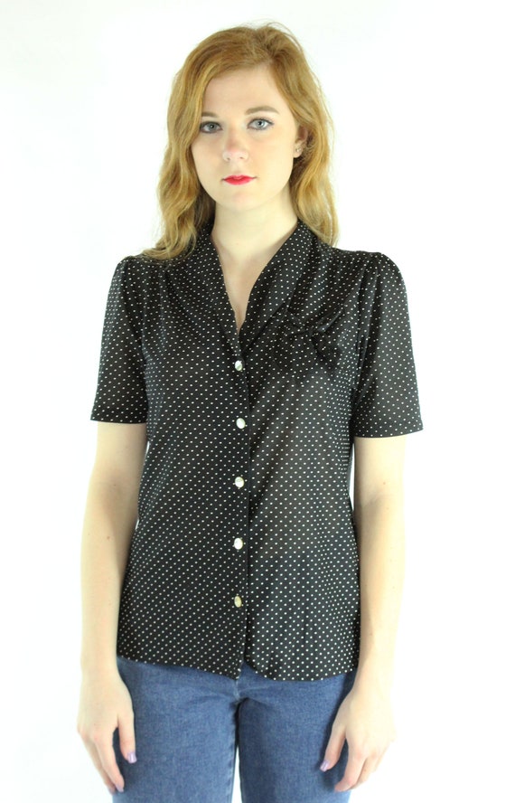 large polka dot blouse