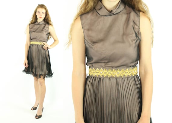 60's Sleeveless Party Dress Small S - image 1