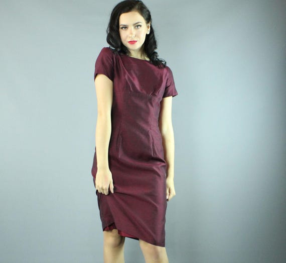 burgundy wiggle dress Baudelaire Wiggle Dress in Oxblood