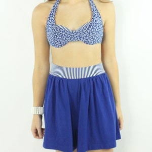 80s Catalina Bikini Blue Small S