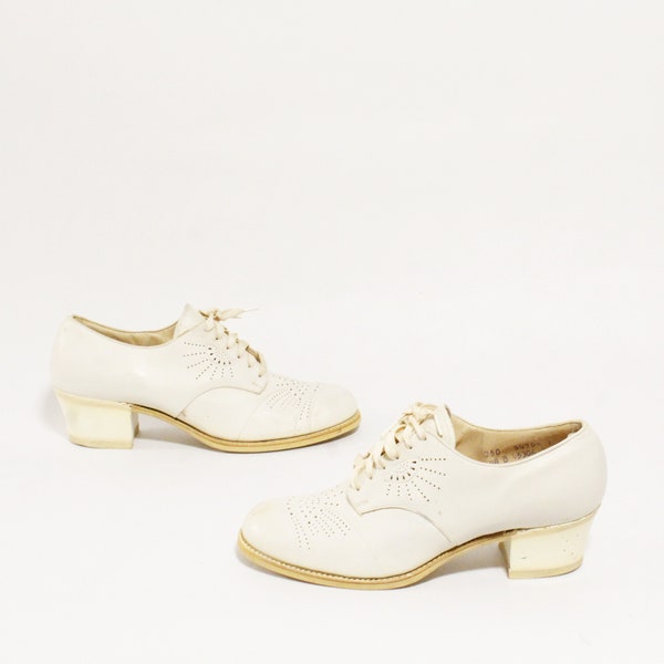 30's 40's Lace Up Oxford Shoes 7 N