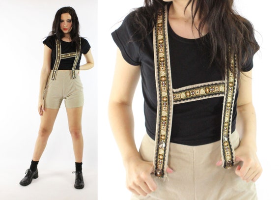 Vintage 60's Corduroy Shorts Romper 1960's Small S