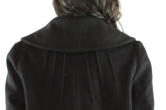 50's Black Wool Coat Medium M - image 6