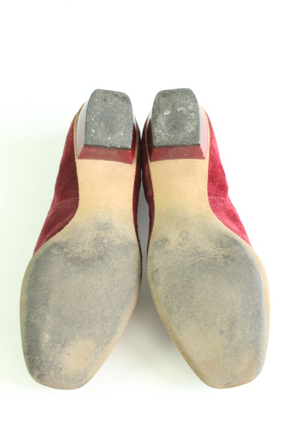 60's Maroon Suede Flats 7 Vintage - image 6