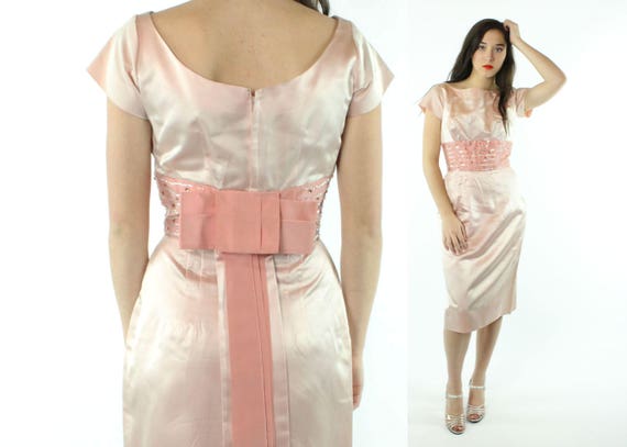 60's Pink Wiggle Dress Small S - image 1