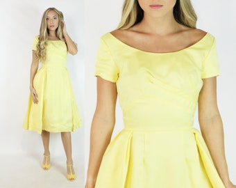 60's Yellow Prom Dress XS X-Small