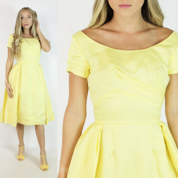 60's Yellow Prom Dress XS X-Small