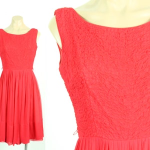 Vintage 60&#39;s Red Party Dress Small S