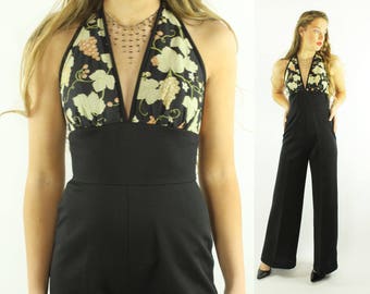 70s Halter Jumpsuit X-small Small S XS