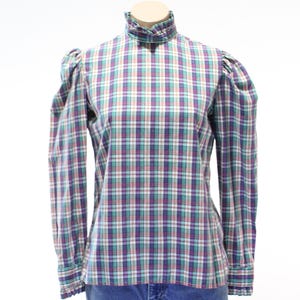 chemise à carreaux vintage des années 80, moyenne M