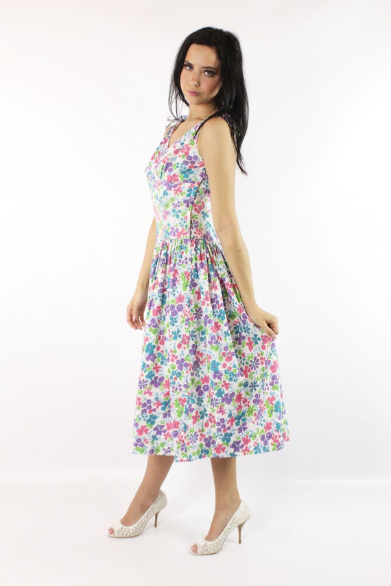 50's Cotton Floral Dress Medium M - image 3