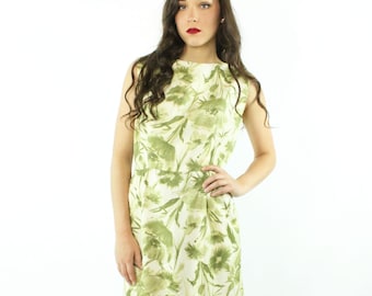 50's 60's Green Sheath Dress Large L
