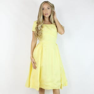 60&#39;s Yellow Prom Dress XS X-Small