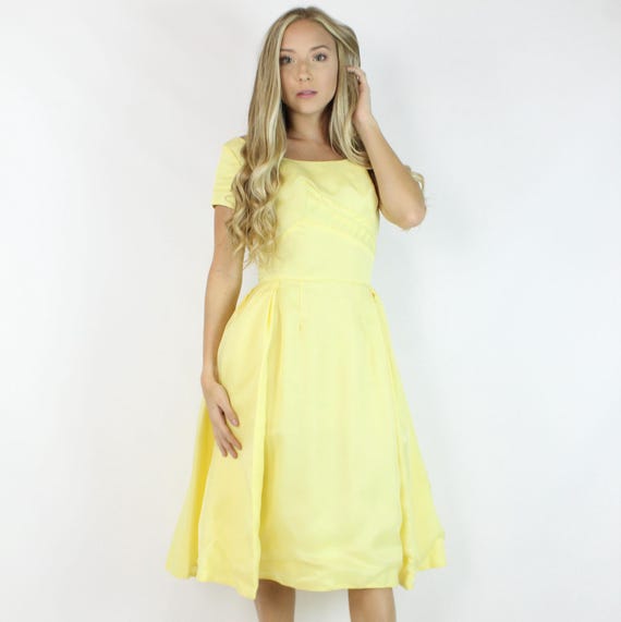 60's Yellow Prom Dress XS X-small - Etsy