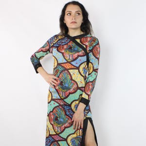 70&#39;s Asian Maxi Dress Vintage 1970&#39;s Small S
