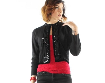 50's Cardigan Sweater Black Medium M