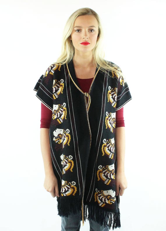 70's Sweater Poncho One Size - image 3