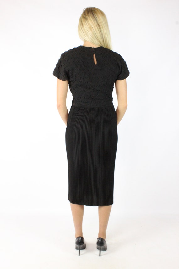 50's Black Wiggle Dress Vintage 1950's Small S - image 5