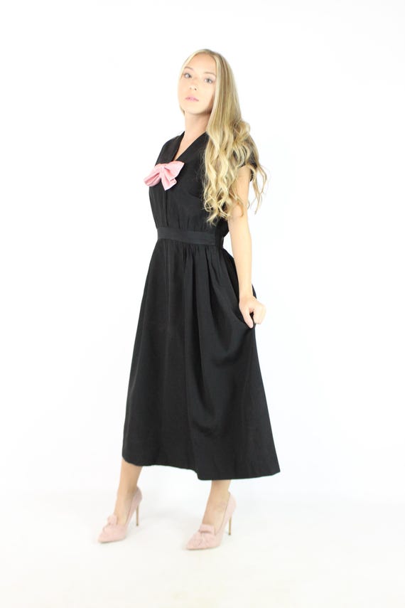 Vintage 40's Black Party Dress Small S - image 5