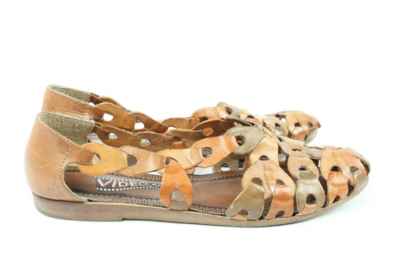 80's Leather Huarache Sandals Size 8 - image 3