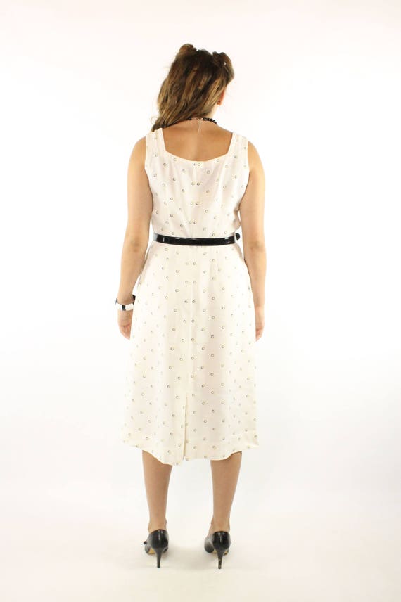 40's White Summer Dress Medium M - image 5