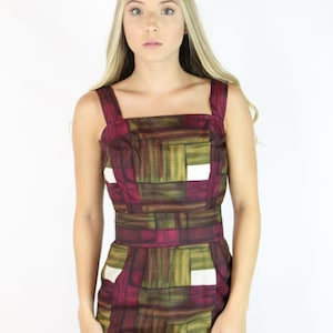 60&#39;s Abstract Dress Small S