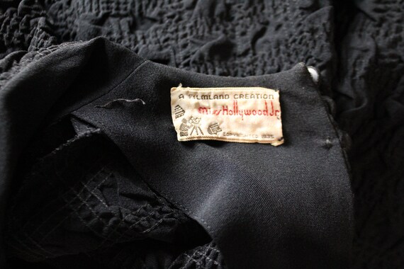 50's Black Wiggle Dress Vintage 1950's Small S - image 8