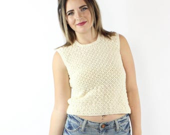 Suéter sin mangas estilo años 60, talla S