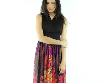 70's Abstract Maxi Dress XS X-Small