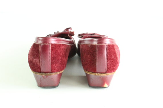 60's Maroon Suede Flats 7 Vintage - image 4