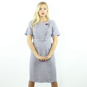 50&#39;s Gingham Check Dress Vintage 1950&#39;s Medium M