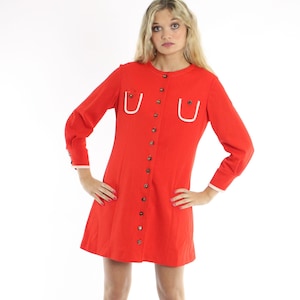 60&#39;s Orange Dress Medium M
