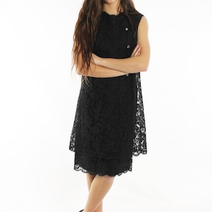 60&#39;s Black Lace Party Dress Small XS S