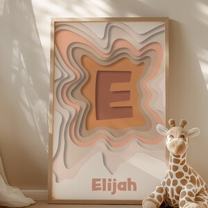 Custom Initial Print, Baby Girl Name Poster, Personalized Initial Name Poster, Girls Name Sign, Boys Name Sign, Personalized Name Print Art