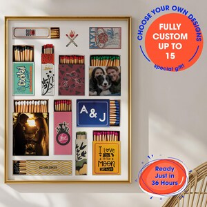 Personalized Matchbook Art, Custom Matchbox Print, Custom Matchbook, Custom Matchbook Art, Printable Gift, Valentine’s Day Gift
