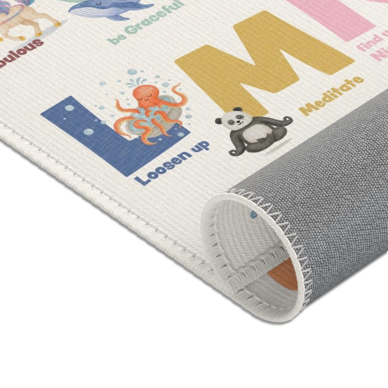 Emotions Mat Rug Alphabet Rug With Emotions and Animals for Nursery, Educational ABC ...