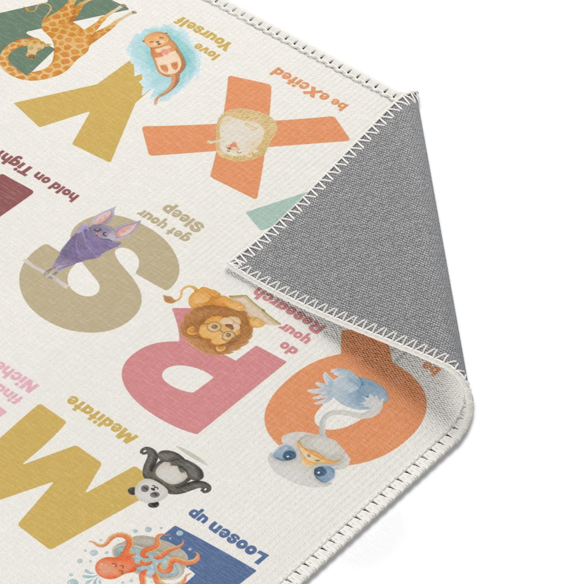 Emotions Mat Rug Alphabet Rug With Emotions and Animals for Nursery, Educational ABC ...